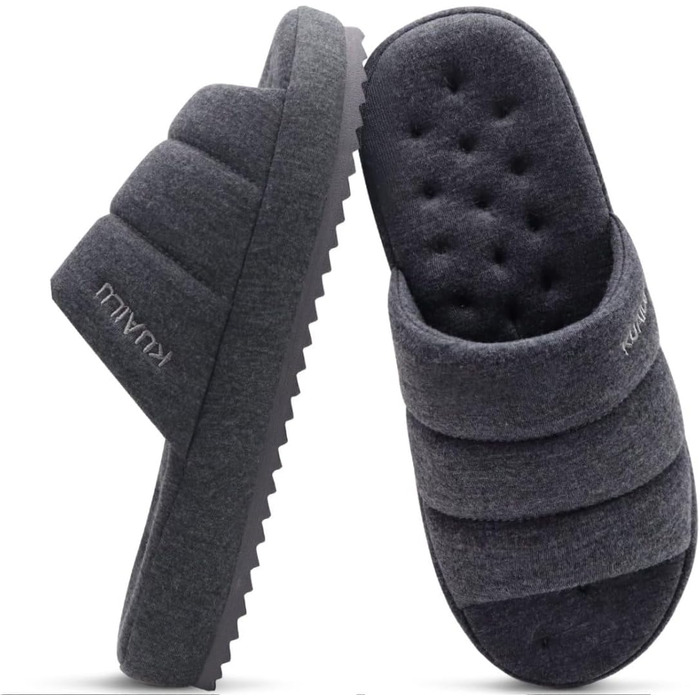 Чоловічі тапочки KuaiLu: стильні, з м'якою устілкою з піною пам'яті, для дому та вулиці, сірі, 46 EU
