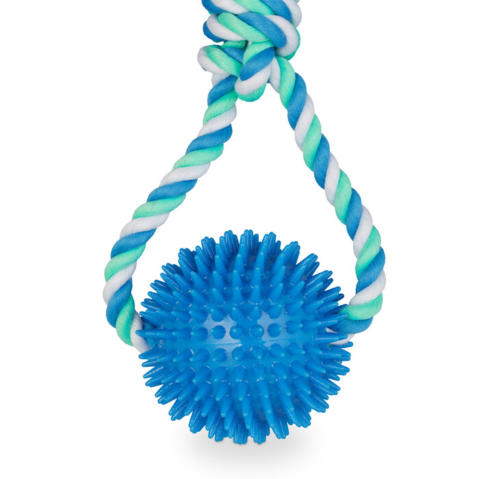 Relaxdays Dog Toy Ball with Rope, 3-Piece Set