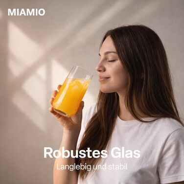 Набір склянок MIAMIO Riva 12 шт (6x420 мл, 6x460 мл) для води, соку, коктейлів - для посудомийної машини