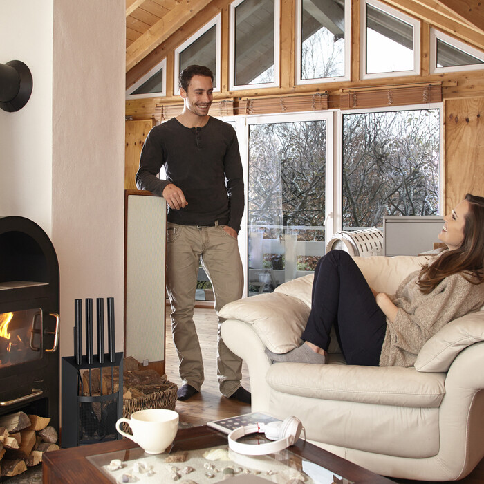 Relaxdays 5-Piece Fireplace Set with Holder