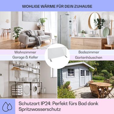 Klarstein Electric Heater, Convector Heater - Freestanding or Wall-Mountable, Energy-Saving, App Control, Quiet, Electric Standalone Heater with Thermostat, 2000 W White Bornholm Curved Smart