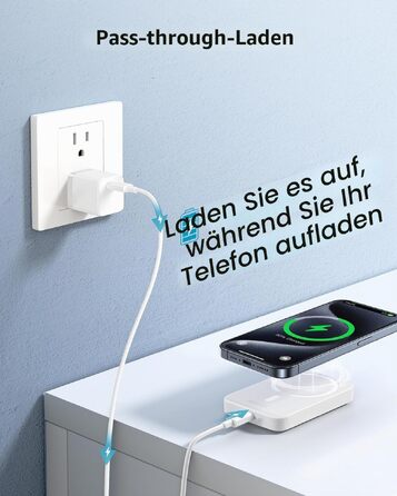 Магнітний бездротовий Power Bank 10000mAh 20W зі швидкою зарядкою для iPhone 17/16/15/14/13/12 Pro Max, компактний зовнішній акумулятор