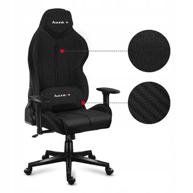 Ігрове крісло Huzaro Force 7.9 Black Mesh, тканина, чорне