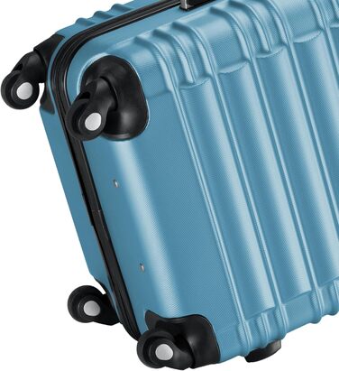 Набір валіз Zelsius 4 шт. рожевий колір | ABS, з кодовим замком, 4 колеса, внутрішня перегородка | Ручна валіза, набір валіз, Trolley, велика валіза (сталево-блакитний)