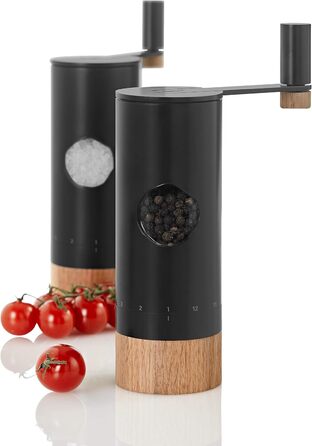 AdHoc PowerMill MP53 - млин для перцю та солі з керамічним механізмом, нержавіюча сталь і дерево
