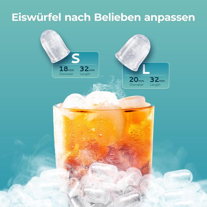 EUHOMY Ice Maker Machine - Compact Design, 12KG/24H Production, Automatic Cleaning, Smart Alerts, Transparent Lid