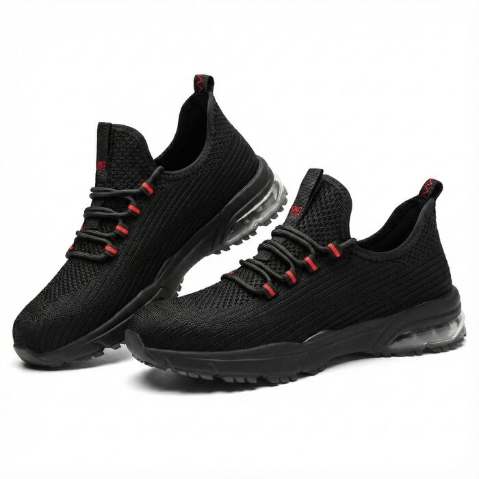 Захисні черевики SPIEZ для чоловіків та жінок, легкі робочі черевики з композитною захисною шапкою, неслизькі з повітряною подушкою для комфорту, чорно-червоні, розміри EU 36–46