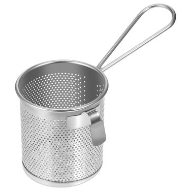 Дуршлаг з гачками Operitacx Hot-Pot, нержавіюча сталь, дрібна сітка 6.5 дюймів для макаронів, овочів, кухні та ресторану