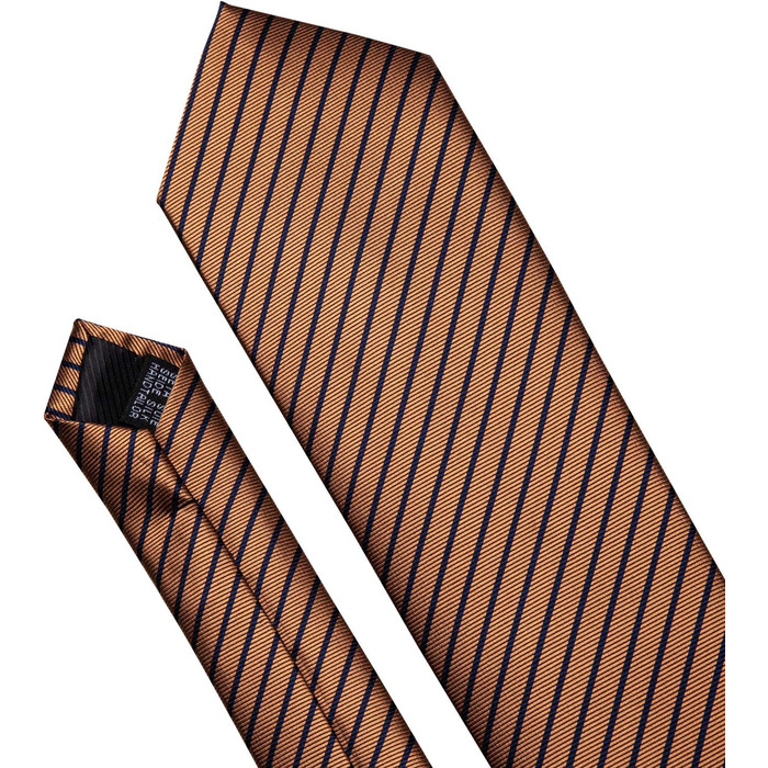 Комплект краваток Barry.Wang: Шовкові краватки, нагрудна хустинка, запонки, смугасті та клітинчасті моделі для святкової події або весілля. Колір: кавовий.