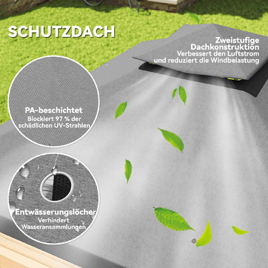 Outsunny Gazebo with Double Roof, approx. 3x3 m Water-Repellent, Stable, Winter-Proof Garden Gazebo with UV Protection, Party Tent made of Metal, for Garden, Terrace, Dark Grey | Aosom
