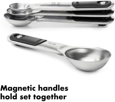 Мірні ложки OXO Good Grips з магнітним закриттям, 4 шт., нержавіюча сталь