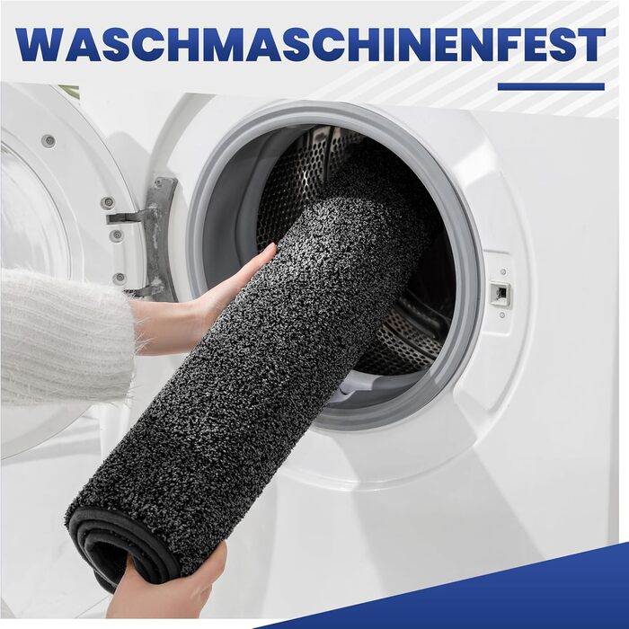 Килимок для входу Mibao SoftStep Luxus 60x90 см - чорний, антиковзкий, вологопоглинаючий, для дому та коридору, машинне прання