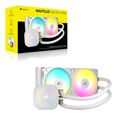 Рідинне охолодження Corsair NAUTILUS 240 ARGB, 240 мм, біле