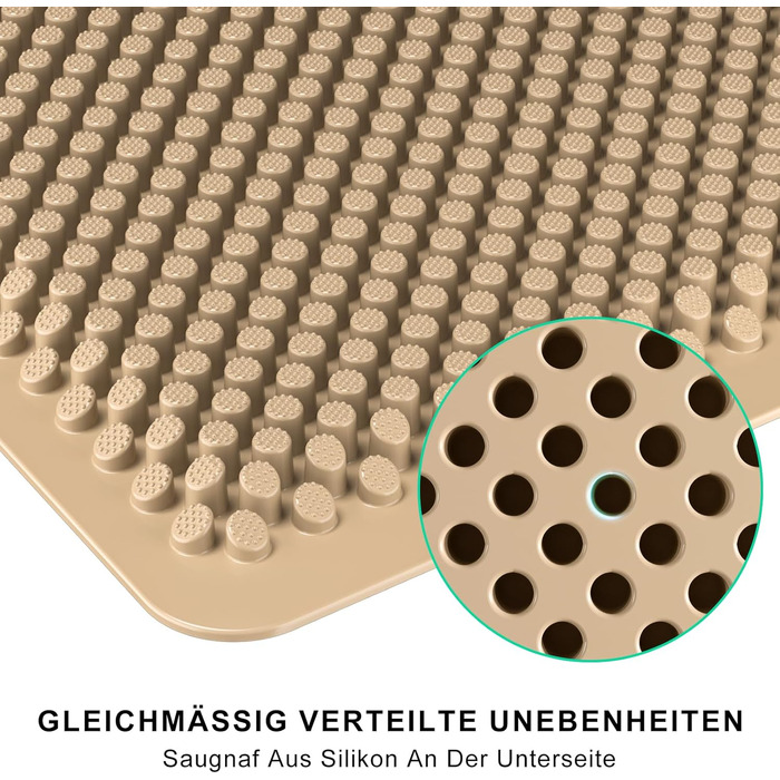 Килимок для дому та вулиці Fowooyeen з силікону, 43 x 76 см, Khaki