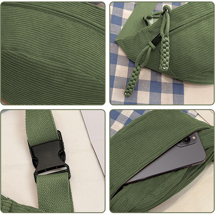 Чоловіча/Жіноча поясна сумка Cordura, унісекс, зелена, з регульованим ремінцем