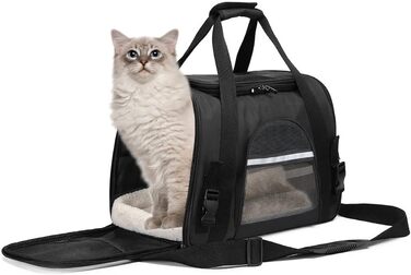 Транспортна сумка для котів та собак, чорна, до 5 кг