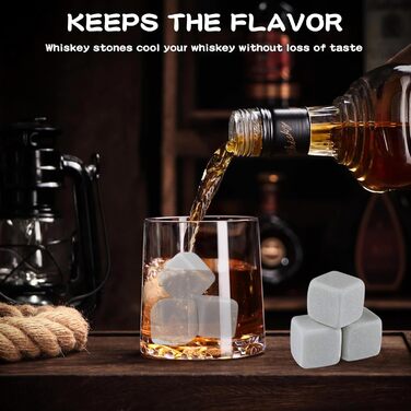 Камені для віскі Whiskey Steine, Набір каміння для охолодження віскі, 9 багаторазових каміння, Подарунковий набір Whiskey Steine