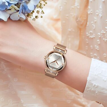 Жіночий годинник CIVO: водонепроникний, мінімалістичний, кварцовий, стильний, елегантний, повсякденний | Y-7 Рожеве золото/Срібло