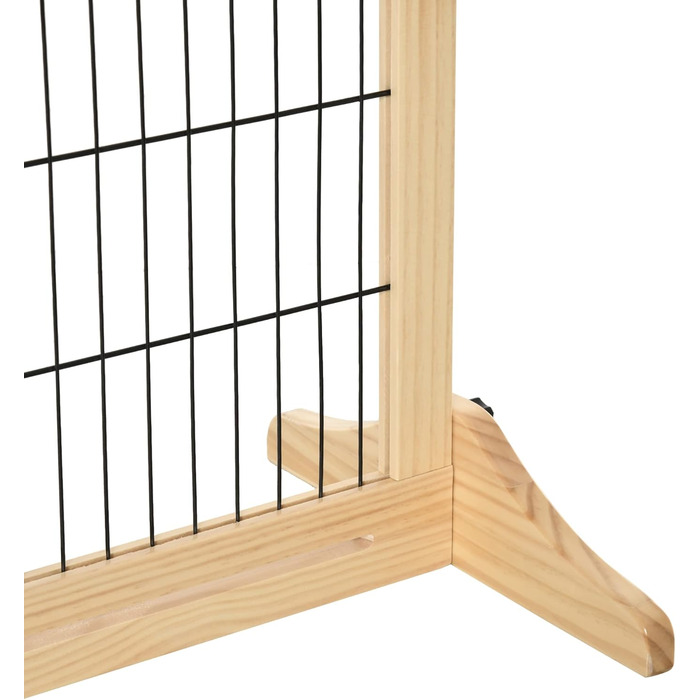 PawHut Wooden Pet Gate - Extendable Dog Barrier with Footrest, Freestanding Safety Gate for Stairs, Fireplace, Oven - 104-183 x 36 x 69 cm