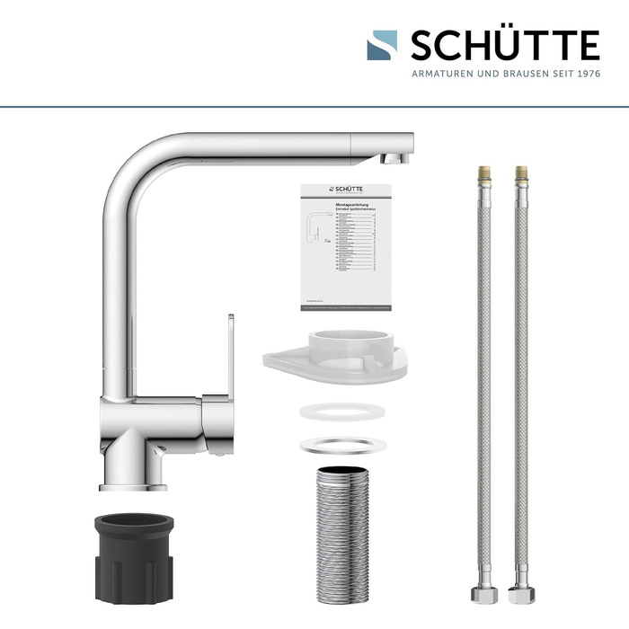 Змішувач кухонний SCHÜTTE RIO 360° з високим виливом, хром, для однієї/двох раковин