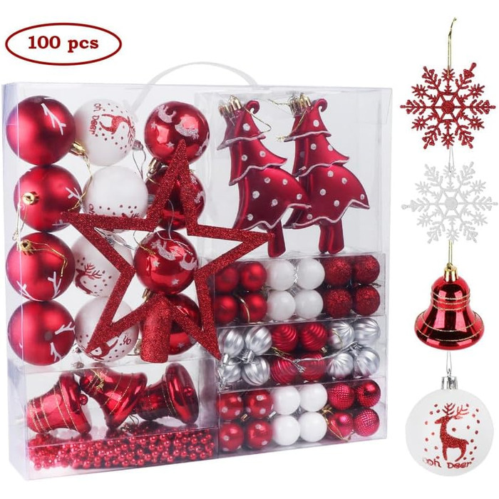 Новорічні кулі Рожево-золоті, 100 шт., діаметром 3, 4 та 6 см, набір прикрас для ялинки, пластикові, для різдвяного декору