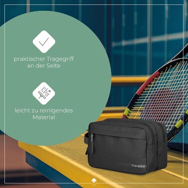 Косметичка для ручної поклажі Travelite Kick Off: практична культбагаж для подорожей та спорту, 26 см, 5 л, сірий (чорний)