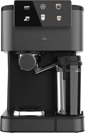 Кавомашина еспресо Cecotec Power Espresso 1350 Вт, 20 Бар, сенсорний дисплей, резервуар 1.5 л, капучинатор, подвійний холдер (ColdBrew Latte Dark)