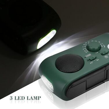 Радіо Elprico з ручним приводом, сонячне, AM/FM, з LED-ліхтариком, для надзвичайних ситуацій, дому та активного відпочинку