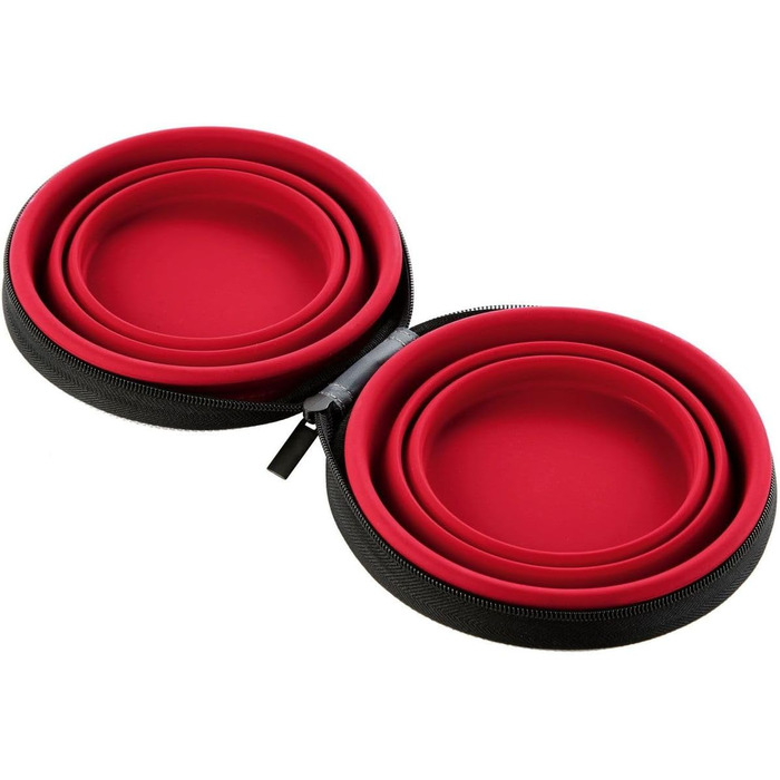 Силіконовий миска Hunter з кишенею, 750 мл, червоний колір, універсальний розмір