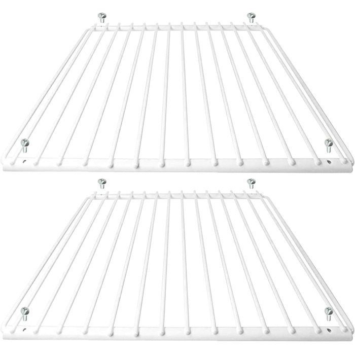 SPARES2GO Universal Adjustable Extendable Refrigerator Shelf Freezer Shelves (Pack of 2, White Plastic Coated)