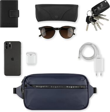 Чоловіча поясна сумка Bugatti Blanc Bauchtasche - для подорожей, повсякденного використання та спорту, блакитна