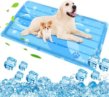 Кілим-охолоджувач для собак та котів, 50x90 см, блакитний. Самостійно охолоджуючий, з нетоксичним гелем, зносостійкий