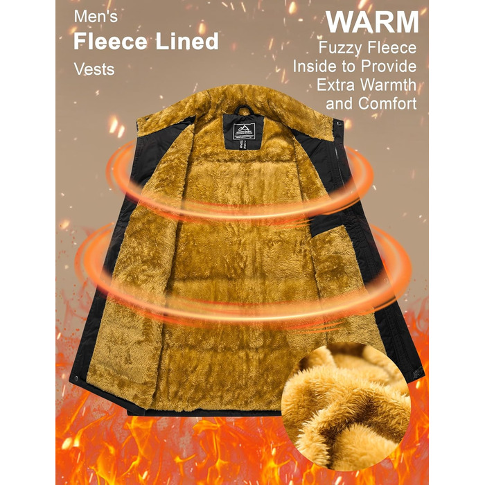 Чоловіча жилетка MAGCOMSEN з підкладкою, зимова, без рукавів, тепла флісова жилетка, для відпочинку, термо, перехідна жилетка з багатою кишенями, 3XL, темно-сіра