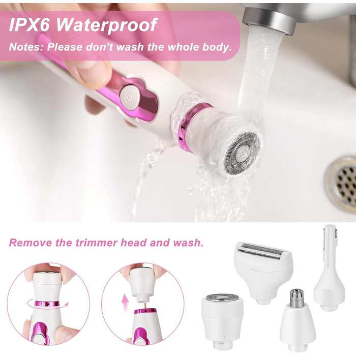 Електричний жіночий триммер 4-в-1 для обличчя, тіла, зони бікіні та брів. Триммер для інтимної зони з сумкою