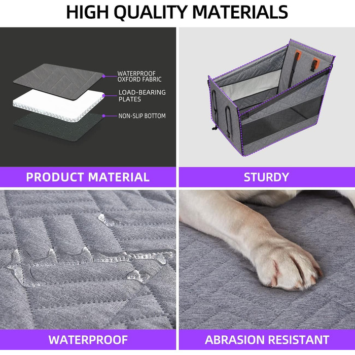 Автомобільний лежак для собак середніх порід, захисний чохол на заднє сидіння, автомобільна підстилка для собак, лежанка для собак у автомобіль, підходить для SUV та вантажівок (сірий, Small)