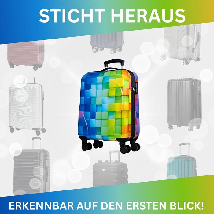 Чемодан NOWI Hartschaenkoffer Mittegroß: 68 літрів, 8 коліс, ABS, з TSA-замком та телескопічною ручкою. Ідеальний для подорожей, ручної поклажі та середніх поїздок