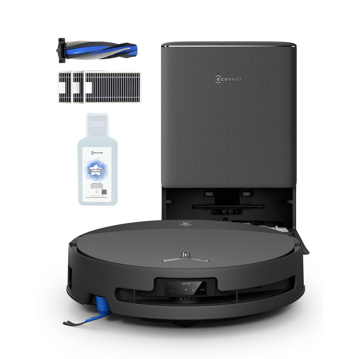 Робот-пилосос з функцією вологого прибирання ECOVACS T90 PRO Omni, 30 000 Па, PowerBoost, глянцевий чорний