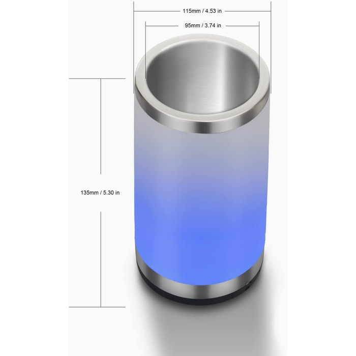 Elrigs Wine Cooler with Ambient RGB Touch Lamp | Bottle Cooler with 2 Cooling Pads for 750ml Champagne/Wine | Ideal as a Wine Gift for Women/Men | Wine Accessory for Party/Dinner