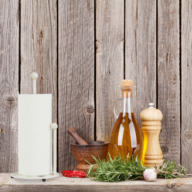 Relaxdays Standing Kitchen Towel Holder, Retro Design