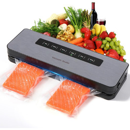 Вакуумний апарат Diboniur 5 в 1: для пакування продуктів, Sous Vide, сухе та вологе зберігання. В комплекті 10 пакетів та шланг