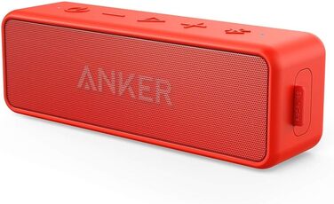 Портативна Bluetooth колонка Anker SoundCore 2, червона: потужний звук, глибокий бас, 24 години роботи, IPX7 водозахист, для iPhone, Galaxy та інших пристроїв