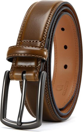 Чоловічий шкіряний ремінь CHAOREN 32 мм для ділового костюма та формального одягу, темно-коричневий, розмір 103 см