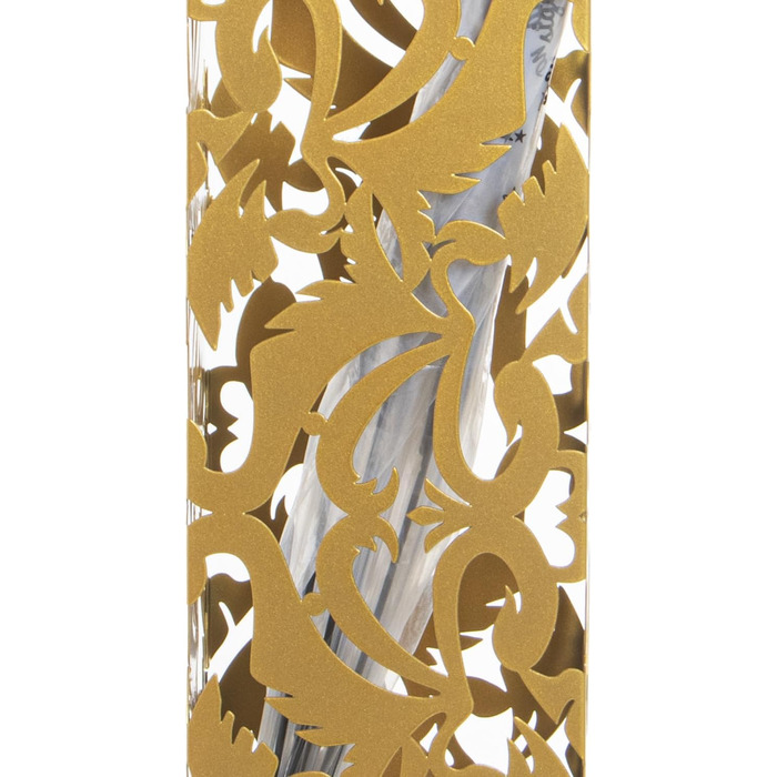 DRW Квадратний парасолька, металевий, з прорізами, позолочений, 15,5 x 15,5 x 49 см, золотий