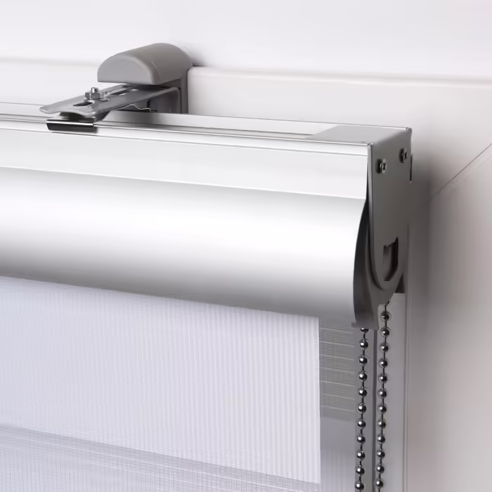 Sol Royal Cassette Double Roller Blind SolDecor DK9 Duo Roller Blind Clamp-on System Premium Vario Roller Blind with Clamp Carrier and Extra Wide Stripes - White (W90 x H160 cm)
