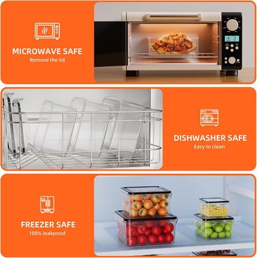 Набір контейнерів для зберігання продуктів 36 шт. з кришками, витіканнями, для кухні