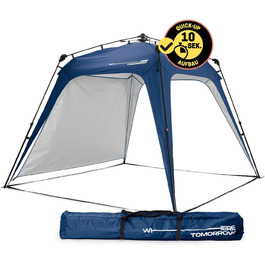 Lumaland Outdoor Pavilion 2.5 x 2.5m | Waterproof & UV Protection | Garden Tent including 1 Side Panel, Bag & Stakes | Robust Camping & Party Tent | Pop-Up Tent Setup in 2 Minutes [Blue]