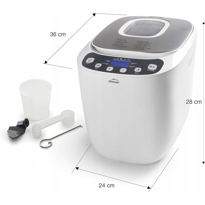 Хлібопічка Lacor 1 біла, 550 Вт