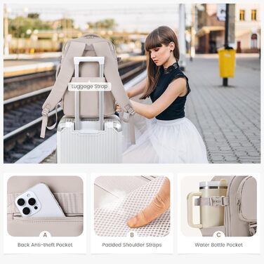 LOVEVOOK Рюкзак для ручної поклажі в літак 40L, жіночий великий, 17.3