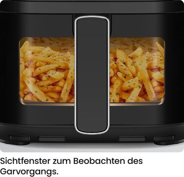 Chefman 3.75L Air Fryer - Compact Hot Air Fryer with Hi-Fry Technology, Window, Touch Controls, Non-Stick Coating, Dishwasher Safe - Black