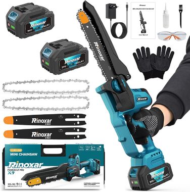 Акумуляторна міні-пила PowerCut X9 PRO 6 дюймів з автоматичним змащенням, 8000mAh, 2 акумулятори